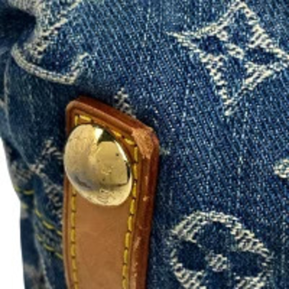Louis Vuitton Baggy Shoulder Bag Hobo Handbag Monogram Denim Blue - Picture 6 of 7